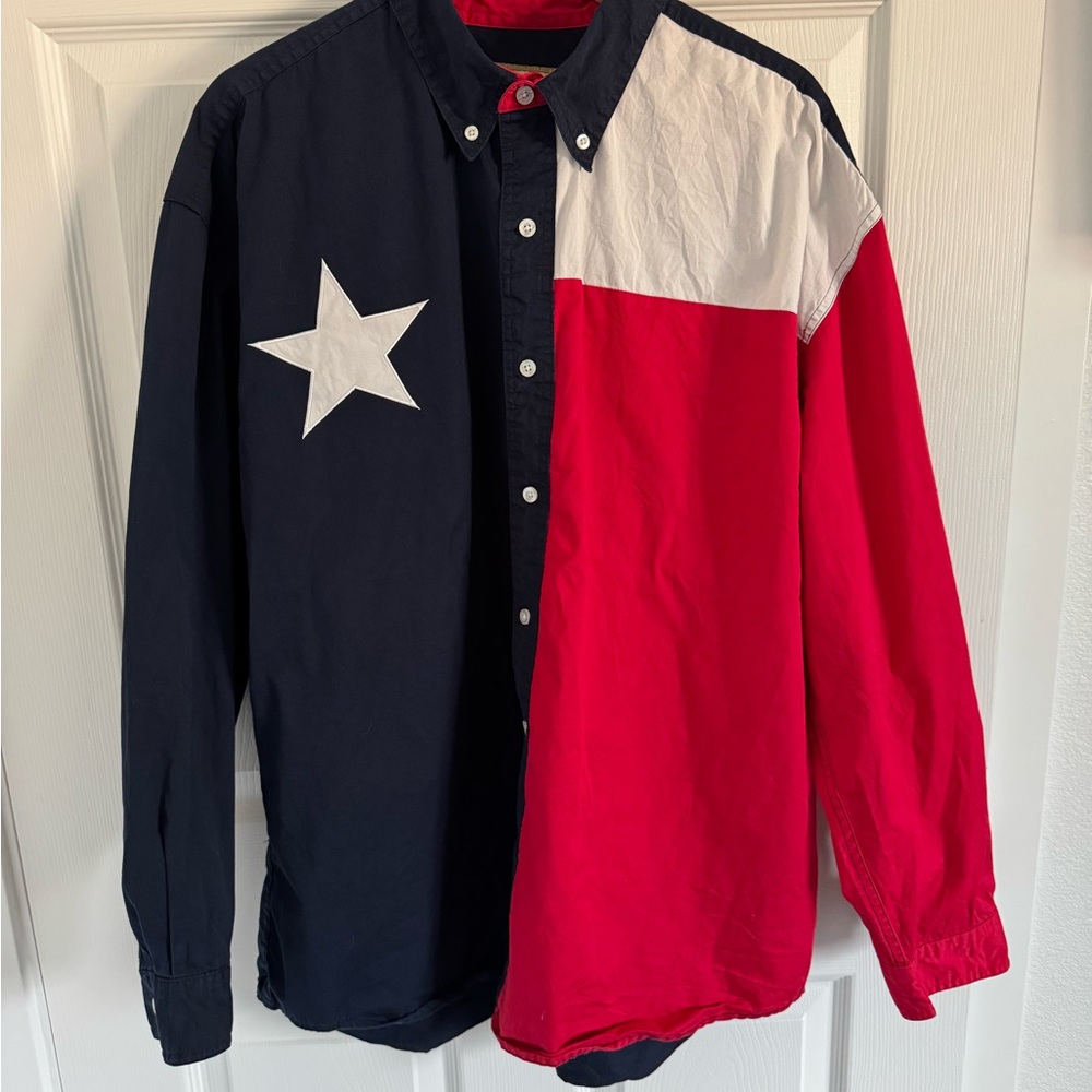 Men's button up Texas flag Shirt, size XL